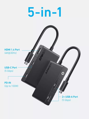 Купить ANK адаптер 5-в-1 USB-C-HDMI A8356 BK-1.jpg
